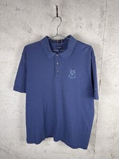 Vintage Burberry Golf St Andrews Links Embroidered Navy Blue Polo Shirt Sz Large picture