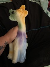 Rare Tie Dye Fenton Alley Cat Hand Painted S Hughes Signed picture