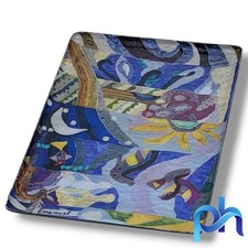 Yair Emanuel Seven Days Creation Tray Signed Judaica Art 8.75 x 6.5 Aluminum picture