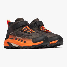 Merrell Moab Kids Mid-Top Hiking Shoes Hook & Loop Black/Orange US 12 picture