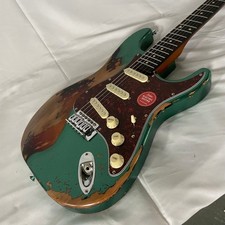 custom green Aged Electric Guitar Alder Body Tremolo Bridge fast delivery picture