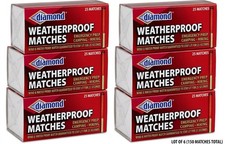 Lot of 6 Diamond Weatherproof Matches 25ct Wind Waterproof Survival Fire Starter picture