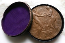 1915 Panama Pacific Exposition Bronze Award Medal by John Flanagan Original Box picture