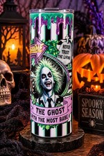 Beetlejuice Gothic Halloween Tumbler 20 oz Stainless Steel Spooky Ghost Cup picture