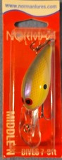 *Pre-Pradco Norman Lures MIDDLE N Made in USA 3/8 oz GMN-215 CANARY picture