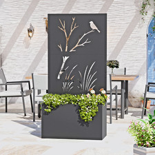 3x6 FT Large Raised Garden Bed, Multi Functional Privacy Screen with Planter Box picture