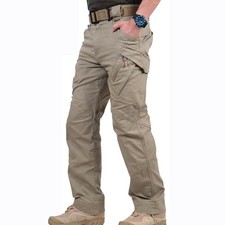 Men's Straight-fit Cargo Combat Trousers 6 pocket Workwear full Pants picture