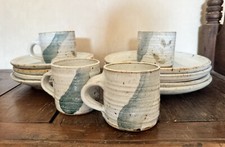 Vintage Otto & Vivika Hand Thrown Speckled Glaze Stoneware Set Of Dishes picture