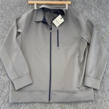 NWT UNTUCKit Benotto Full Zip Technical Jacket Grey Size Large picture