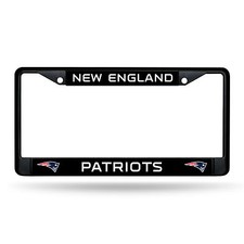 New England Patriots Authentic Metal BLACK License Plate Frame Auto Truck Car  picture