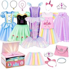 Meland Princess Dress Up Trunk for Girls 3-8, Toys Gift Set for Holidays picture