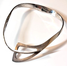 Vintage Taxco Mexico 950 Silver Modernist Bypass Choker Collar Necklace 106g picture