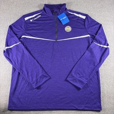 Columbia Golf Omni-Wick Pullover Mens Large Purple 1/4 Zip Long Sleeve PGA Top picture