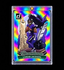 LAMAR JACKSON DOWNTOWN 2025 DONRUSS TRUE DOWNTOWN RARE Jumbo AUTHENTIC RAVENS picture