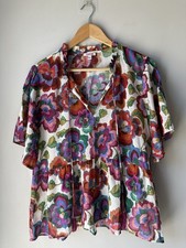 NWOT Johnny Was Boho Floral Calanthe Cotton Blouse picture