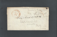 March 23, 1836 W/Orange Cancel/Free Mail Stampless Letter Printed Document To--- picture