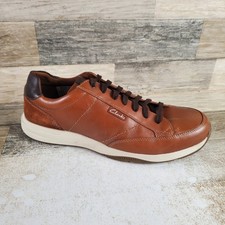 Clarks Townview Mens Shoes Sz 13 Tan Grain Leather Round Toe Lace Up Classic picture