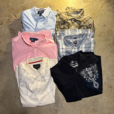 Abercrombie & Fitch & Ralph Lauren 6pc Button-Front Shirts L Cotton Plaid picture