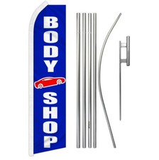 Body Shop Swooper Flutter Feather Advertising Mechanic Shop Flag & Pole Kit picture