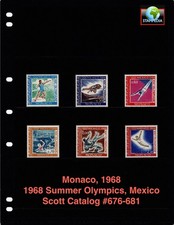$2.70 Scott Value - 1968 MONACO Summer Olympics Games Olympic CV MNH NH UMM picture