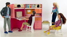 Vtg Barbies 1966 to 2015 Era Mix 6 Ken 24 Barbies Plus Office Furniture Restored picture