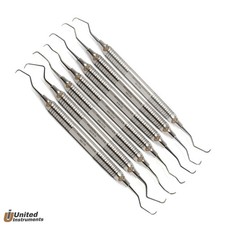 Set Of 7 Dental Gracey Curettes Perio Hollow Handle Surgical Hygiene Scalers New picture