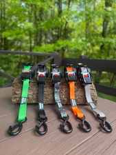 Retractable Ratchet Straps – 1” x 10ft  Set of 4 Auto-Retracting Tie Down Straps picture