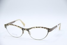 NEW ZERO LEOPARD-BROWN CAT EYE AUTHENTIC DESIGNER FRAMES EYEGLASSES 54-18 picture