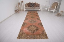 Vintage Rug Runner 3x13 Turkish Runner Rug Wool Runner Oushak Rug Old Carpet 223 picture