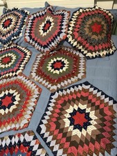 1880-1900’s Antique Hand Pieced Quilt Blocks. 15 Blocks Plus 4 Half Blocks picture