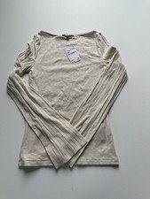 Madewell Ribbed Long Sleeve Top- Ivory Cream Bell Sleeves- Size Small picture