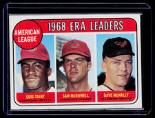 1969 TOPPS #7 LUIS TIANT/SAM McDOWELL/DAVE McNALLY AL ERA LEADERS EX picture
