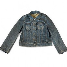 VTG Harold's Denim Jacket Blue Cotton Blend Button Front Pockets Women's Size L picture