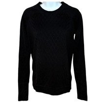 Lululemon Rest Less Pullover Black Diamond Jacquard Crewneck Sweater Women's 6 picture