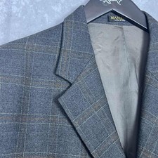 Manzini Uomo Made In Italy Wool Plaid Sport Coat Blazer Jacket Mens picture
