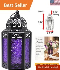 Stunning Hanging or Standing Purple Moroccan Lantern for Spellbinding Ambiance picture
