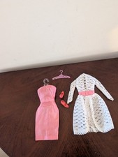Vtg Barbie 1966 #1658 Garden Wedding Pink Satin Dress White Lace Coat Overdress  picture