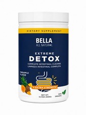 Bella All Natural Extreme Detox Powder Pineapple Flavor 14.11oz 400g Sealed picture