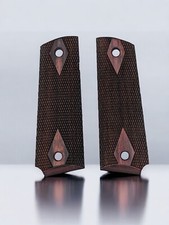 Colt 1911 Rosewood Laminate Checkered Ambi Cut Grips picture