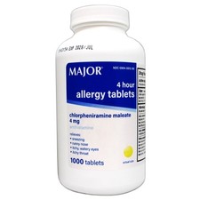 Major Allergy Tablets, Chlorpheniramine Maleate  4 mg 1000 Tablets picture