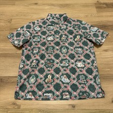 Reyn Spooner Mele Kalikimaka 2023 Pullover Shirt Mens M Green 40th Anniversary picture