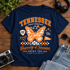 Tennessee Smoky Mountain Shirt Retro Butterfly Unisex Graphic Tee picture