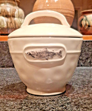 Rea Dunn Heritage Collection Bowl with Lid FISH Graphic RARE & HTF Ships CHEAP picture