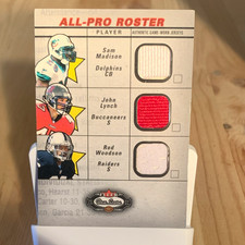 2002 Fleer Box Score All-Pro Roster Jerseys Rod Woodson Lynch Madison #MLW MEM picture