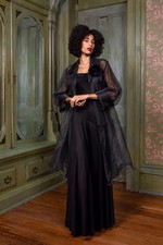 VTG 1960s Organza Chiffon Avant Garde Whimsygoth Opera Duster Jacket L picture