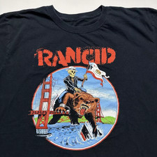 Rancid Band Skeleton Tim Black Cotton T Shirt Full Size S-5XL picture