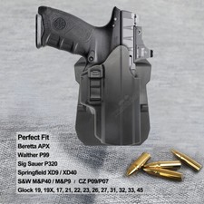 IPSC Holster Fit Springfield XD9 XD40 XDM S&W MP9 Glock 17 Sig P320 Beretta APX picture
