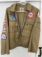 Hudson Bay Sporting Jacket S vintage  Fishing Patches Florida Keys Saltwater Art picture