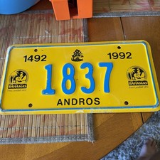 Vintage 1992 landfall ANDROS BAHAMAS License Plate  picture