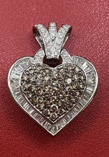 18K WG Stunning Heart Pendant Approx 2.25ctw--Weight 8.95g--Well Made picture
